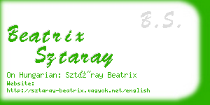 beatrix sztaray business card